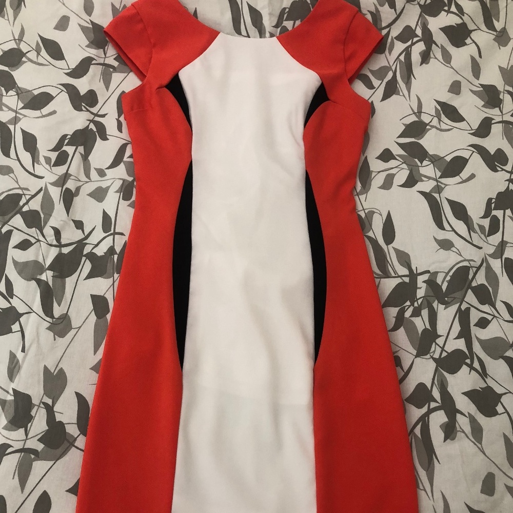 Orange and white dress